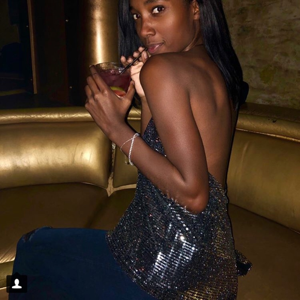 Zara Sequin party tank low back